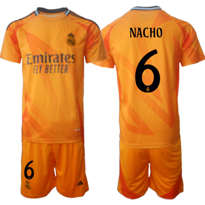 Men 2024-2025 Club Real Madrid away orange 6 Soccer Jersey